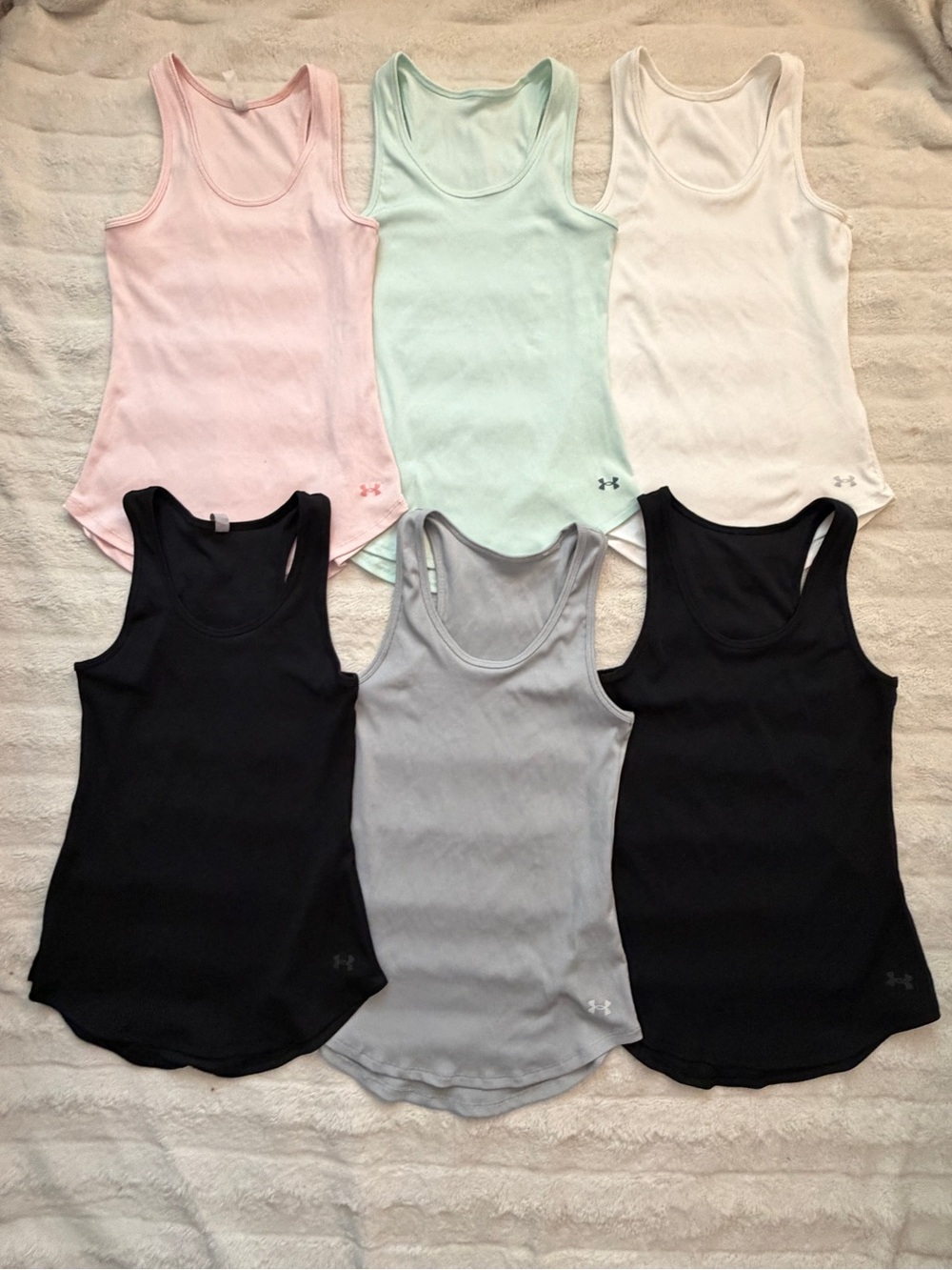 Under Armour Women’s Racerback Tank Tops - Pink, Mint, White, Black, Gray